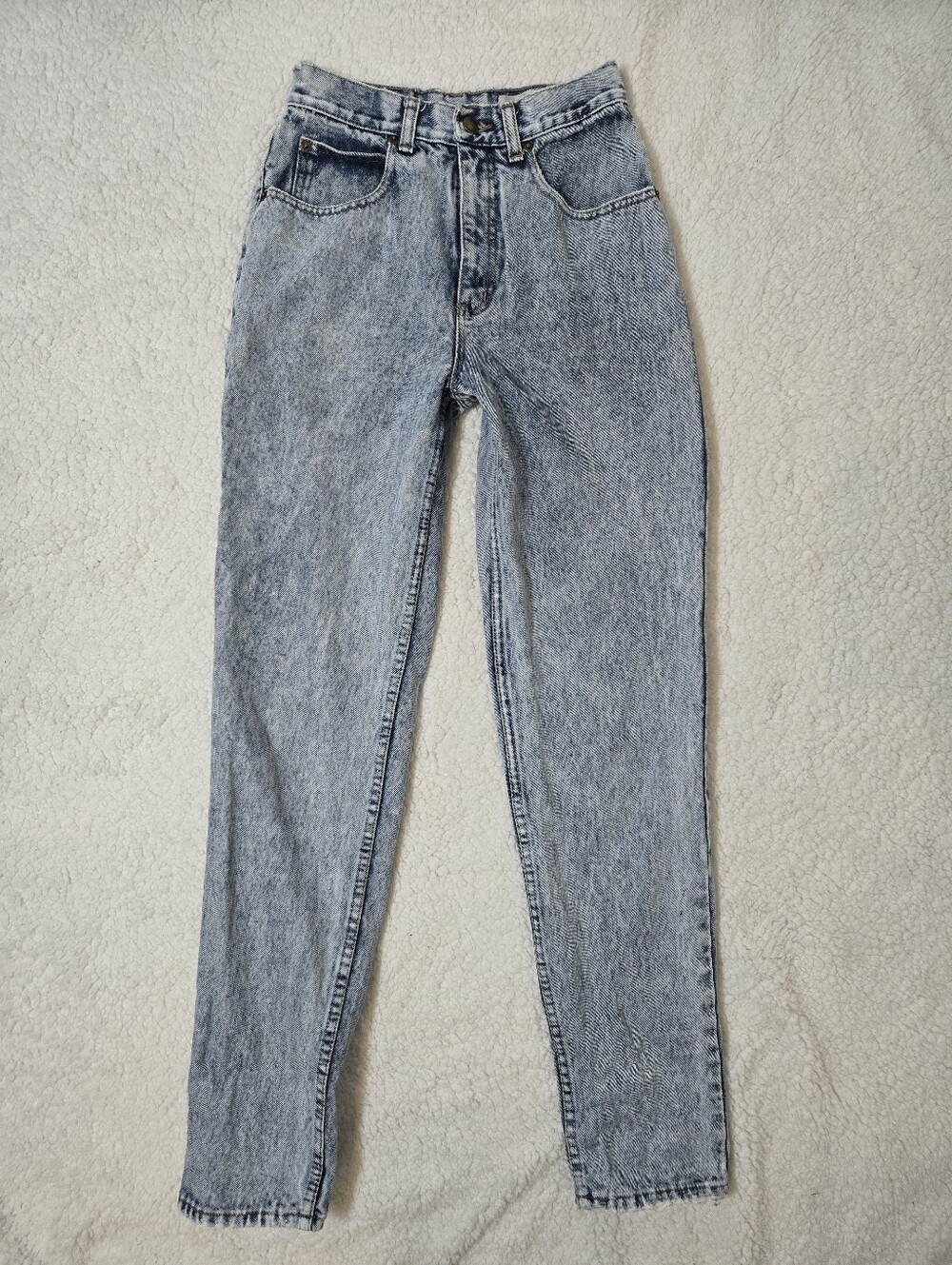 Vtg 90s Lawman Acid Wash High Waist Jeans Sz 5 Straight Leg Mom Jeans Distressed